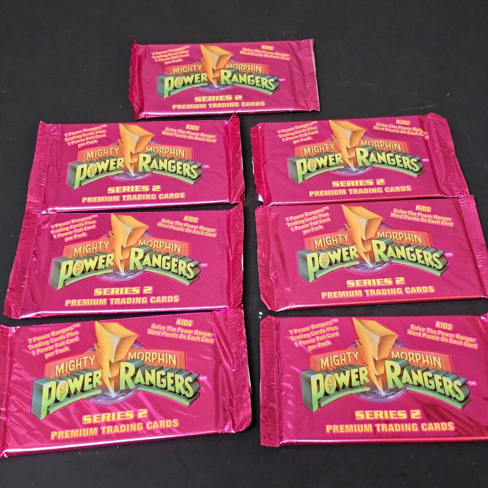 Mighty Morphin Power Rangers Series 2 Premium Trading Cards 7 Packs NIP 1994